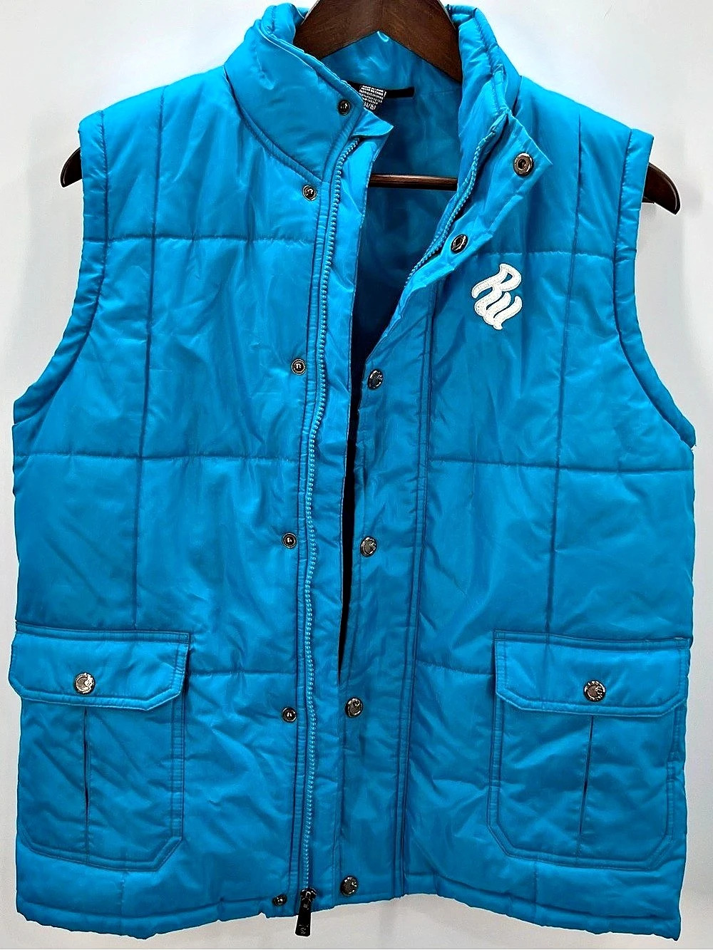 465 Rocawear Quilted Puffer Vest in Blue Large